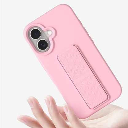 For iPhone 16 Plus Liquid Silicone Holder Phone Case(Brilliant Pink) - iPhone 16 Plus Cases by buy2fix | Online Shopping UK | buy2fix