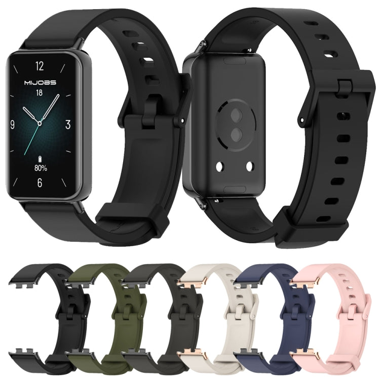 For Honor Band 9 MIJOBS Solid Color Silicone Watch Band(Gray Rose Gold) - Watch Bands by MIJOBS | Online Shopping UK | buy2fix