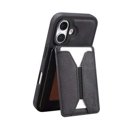 For iPhone 16 Plus Denior D17 Skin Feel MagSafe Detachable Card Slot Phone Case(Black) - iPhone 16 Plus Cases by Denior | Online Shopping UK | buy2fix