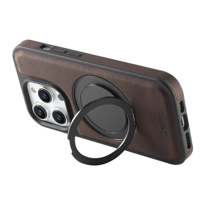 For iPhone 15 Pro Max Denior A14 Skin Feel Rotating Holder MagSafe Phone Case(Brown) - iPhone 15 Pro Max Cases by Denior | Online Shopping UK | buy2fix