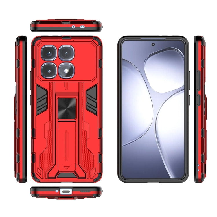 For Redmi K70 Ultra 5G Global Supersonic PC + TPU Holder Phone Case(Red) - Xiaomi Cases by buy2fix | Online Shopping UK | buy2fix