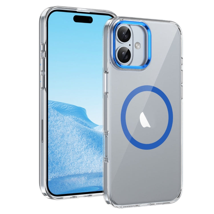 For iPhone 16 Ice Feel HD Transparent MagSafe PC Full Coverage Phone Case(Blue) - iPhone 16 Cases by buy2fix | Online Shopping UK | buy2fix