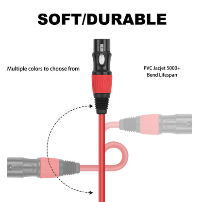 JC1015 XLR 3pin Male to Female Audio Cable, Length:1.8m(Red) - Microphone Audio Cable & Connector by buy2fix | Online Shopping UK | buy2fix