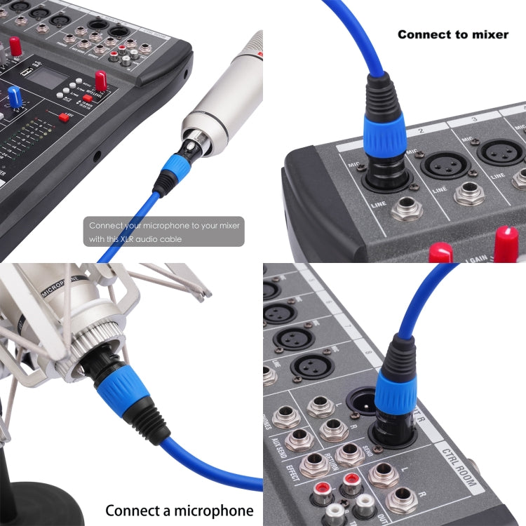 4 Color / Set JC1015 XLR 3pin Male to Female Audio Cable, Length:1.8m - Microphone Audio Cable & Connector by buy2fix | Online Shopping UK | buy2fix