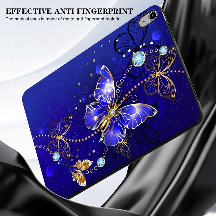 For iPad Air 11 2024 Color Painting Pattern Smart Tablet TPU Case(Blue Butterfly) - iPad Air 11 2024 Cases by buy2fix | Online Shopping UK | buy2fix