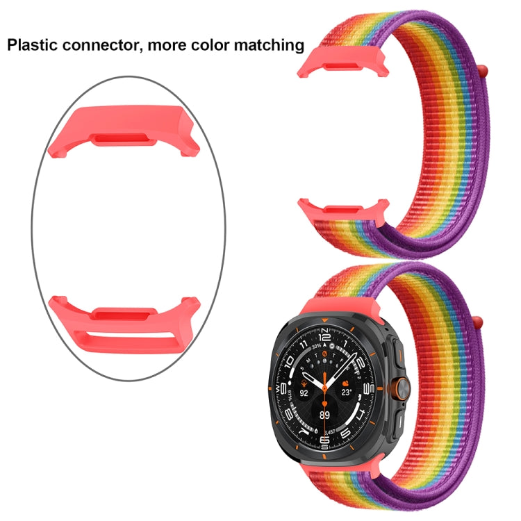 For Samsung Galaxy Watch Ultra 47mm Plastic Connector Nylon Loop Watch Band(Pink Sand) - Watch Bands by buy2fix | Online Shopping UK | buy2fix