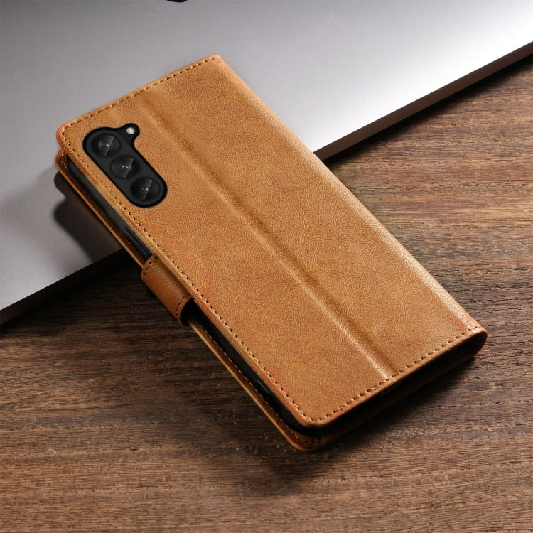 For Samsung Galaxy S23 5G N.BEKUS CSJ-P1 Solid Color Leather Phone Case(Brown) - Galaxy S23 5G Cases by N.BEKUS | Online Shopping UK | buy2fix