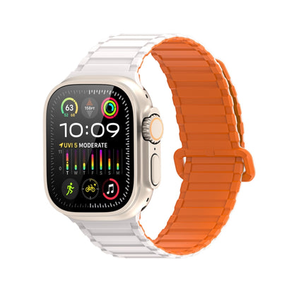 For Apple Watch Series 2 42mm DUX DUCIS KJ Series Magnetic Buckle Silicone Watch Band(Starlight Orange) - Watch Bands by DUX DUCIS | Online Shopping UK | buy2fix