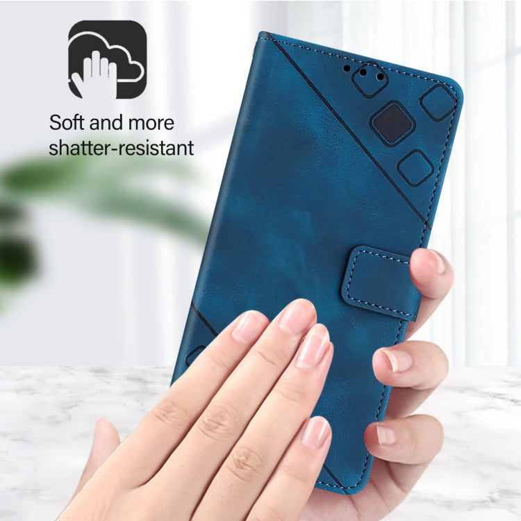 For Redmi K70 Ultra 5G Global Skin-feel Embossed Leather Phone Case(Blue) - Xiaomi Cases by buy2fix | Online Shopping UK | buy2fix