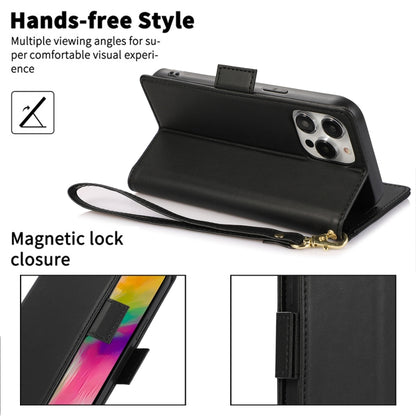 For iPhone 16 Pro Max Side Buckle RFID Anti-theft Leather Phone Case(Black) - iPhone 16 Pro Max Cases by buy2fix | Online Shopping UK | buy2fix