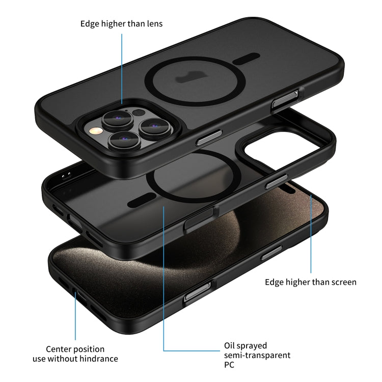 For iPhone 11 Pro Max Skin Feel Frosted MagSafe Magnetic Phone Case(Transparent Black) - iPhone 11 Pro Max Cases by buy2fix | Online Shopping UK | buy2fix