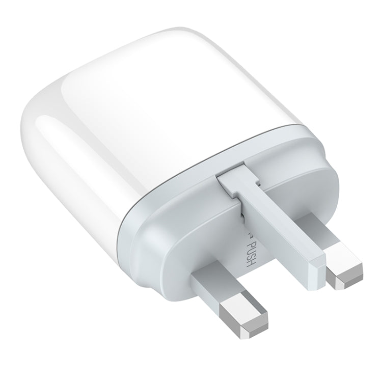 LDNIO Q229 QC3.0 / PD20W USB + Type-C Fast Charger with 1m USB to 8 Pin Cable, Plug Type:UK Plug(White) - USB Charger by LDNIO | Online Shopping UK | buy2fix