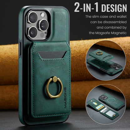 For iPhone 15 Pro DG.MING K1 MagSafe Detachable Wallet RFID Back Cover Phone Case(Green) - iPhone 15 Pro Cases by DG.MING | Online Shopping UK | buy2fix