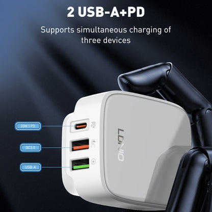 LDNIO Q334 32W Type-C + Dual USB Port Charger with 1m 8 Pin Data Cable, Plug Type:US Plug(Black) - USB Charger by LDNIO | Online Shopping UK | buy2fix