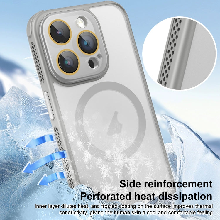 For iPhone 16 Plus Side Cooling Skin Feel Frosted MagSafe Magnetic Phone Case(Black) - iPhone 16 Plus Cases by buy2fix | Online Shopping UK | buy2fix