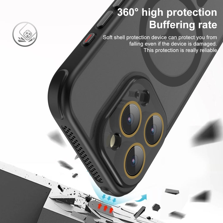 For iPhone 16 Pro Max Side Cooling Skin Feel Frosted MagSafe Magnetic Phone Case(Black) - iPhone 16 Pro Max Cases by buy2fix | Online Shopping UK | buy2fix