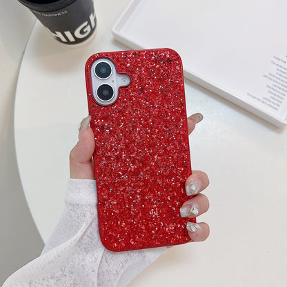 For iPhone 16 Glitter Powder Shockproof TPU Phone Case(Red) - iPhone 16 Cases by buy2fix | Online Shopping UK | buy2fix