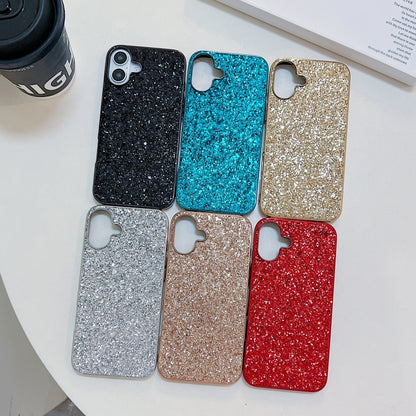 For iPhone 16 Glitter Powder Shockproof TPU Phone Case(Red) - iPhone 16 Cases by buy2fix | Online Shopping UK | buy2fix