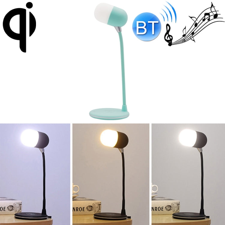 L4 Multifunctional Wireless Charging LED Desk Lamp with Bluetooth 5.0 Speaker(Green) - Desk Lamps by buy2fix | Online Shopping UK | buy2fix