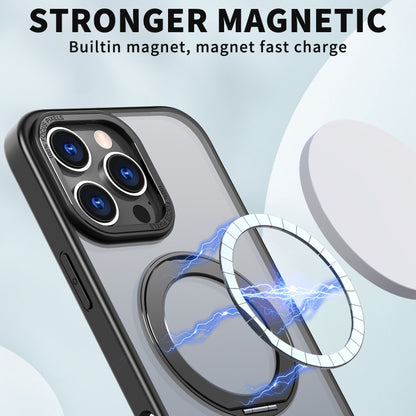 For iPhone 16 Pro Max Wing Series MagSafe Magnetic Ring Holder Phone Case(Black) - iPhone 16 Pro Max Cases by buy2fix | Online Shopping UK | buy2fix