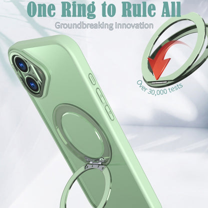 For iPhone 16 Plus Wing Series MagSafe Magnetic Ring Holder Phone Case(Avocado Green) - iPhone 16 Plus Cases by buy2fix | Online Shopping UK | buy2fix