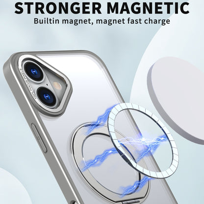 For iPhone 16 Wing Series MagSafe Magnetic Ring Holder Phone Case(Titanium Gray) - iPhone 16 Cases by buy2fix | Online Shopping UK | buy2fix