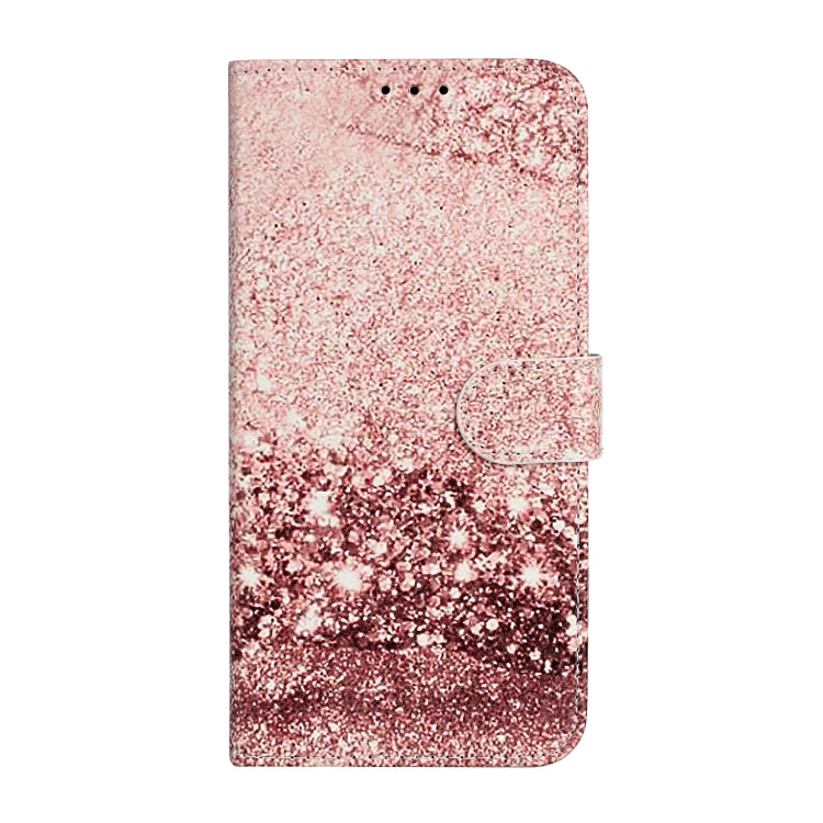 For iPhone 16 Pro Colored Drawing Marble Pattern Leather Phone Case(Rose Gold) - iPhone 16 Pro Cases by buy2fix | Online Shopping UK | buy2fix