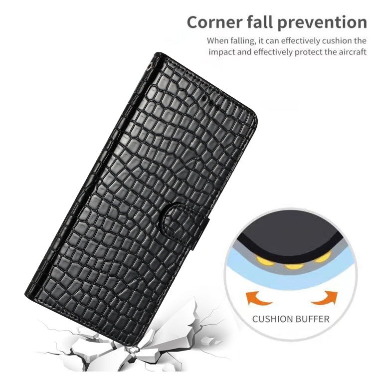 For iPhone 16 Crocodile Texture Horizontal Flip Leather Phone Case(Black) - iPhone 16 Cases by buy2fix | Online Shopping UK | buy2fix