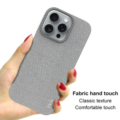 For iPhone 16 Pro imak Ruiyi Series Cloth Texture PU + PC Phone Case(Light Grey) - iPhone 16 Pro Cases by imak | Online Shopping UK | buy2fix