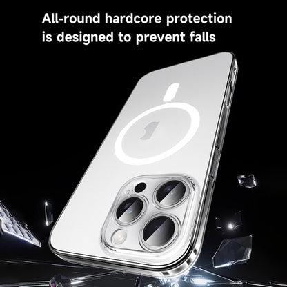 For iPhone 16 Pro Max SULADA Crystal Sand Series Electroplating Frosted MagSafe Magnetic Phone Case(Transparent) - iPhone 16 Pro Max Cases by SULADA | Online Shopping UK | buy2fix