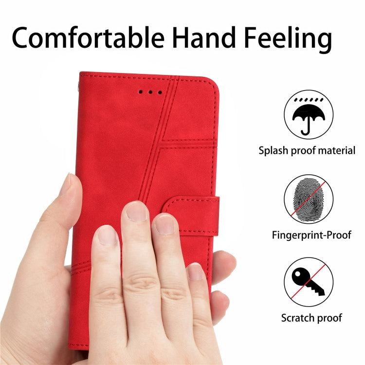 For iPhone 16 Pro Max Skin-feel Stitching Leather Phone Case(Red) - iPhone 16 Pro Max Cases by buy2fix | Online Shopping UK | buy2fix