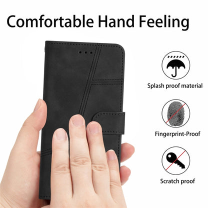 For iPhone 16 Plus Skin-feel Stitching Leather Phone Case(Black) - iPhone 16 Plus Cases by buy2fix | Online Shopping UK | buy2fix