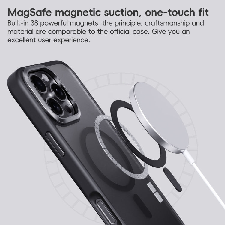 For iPhone 16 Pro Frosted MagSafe Magnetic Phone Case(Black) - iPhone 16 Pro Cases by buy2fix | Online Shopping UK | buy2fix