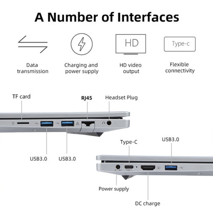 14 inch Windows 11 Laptop, 8GB+128GB, Gen 5th Intel Core i7 CPU, 180 Degree Rotation Axis(Silver) - Others by buy2fix | Online Shopping UK | buy2fix