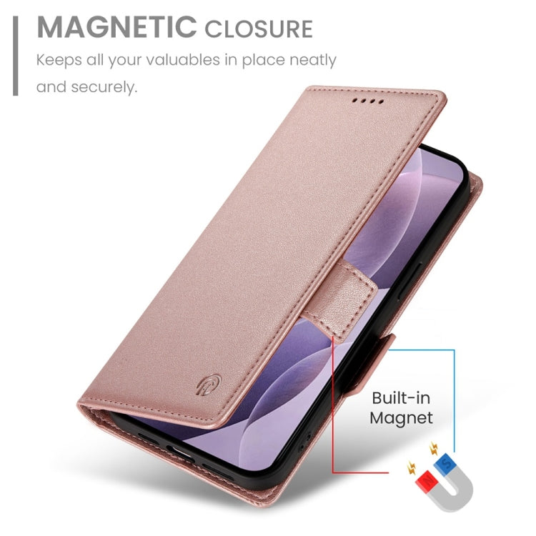 For Redmi K70 Ultra Side Buckle Magnetic Frosted Leather Phone Case(Rose Gold) - Xiaomi Cases by buy2fix | Online Shopping UK | buy2fix