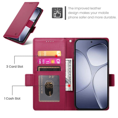 For Redmi K70 Ultra Side Buckle Magnetic Frosted Leather Phone Case(Wine Red) - Xiaomi Cases by buy2fix | Online Shopping UK | buy2fix