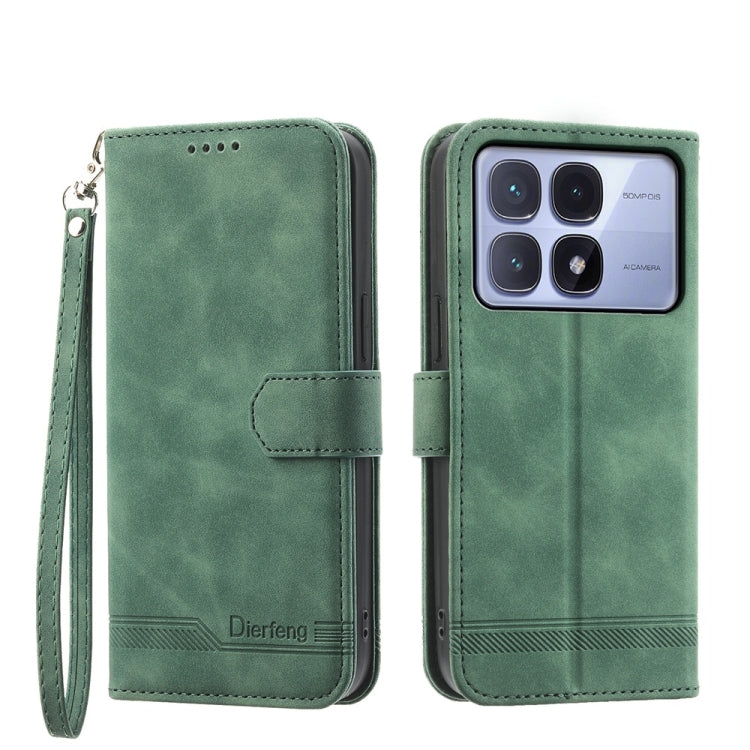 For Redmi K70 Ultra Dierfeng Dream Line TPU + PU Leather Phone Case(Green) - Xiaomi Cases by buy2fix | Online Shopping UK | buy2fix