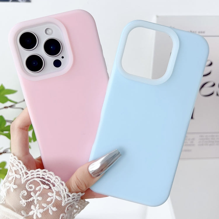 For iPhone 16 Pro PC Hybrid Liquid Silicone Jelly Phone Case(Light Blue) - iPhone 16 Pro Cases by buy2fix | Online Shopping UK | buy2fix