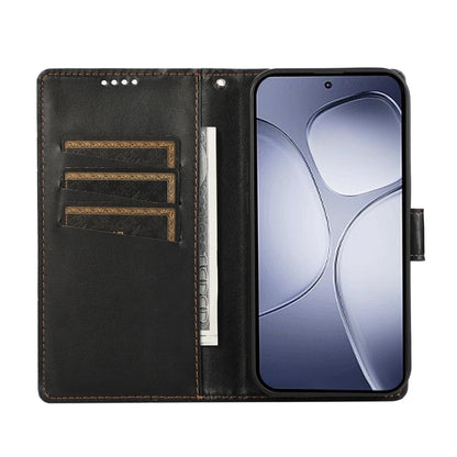 For Redmi K70 Ultra PU Genuine Leather Texture Embossed Line Phone Case(Black) - Xiaomi Cases by buy2fix | Online Shopping UK | buy2fix