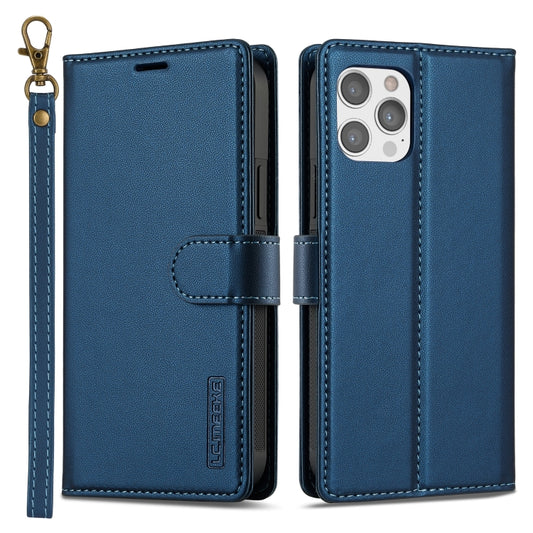 For iPhone 12 Pro Max LC.IMEEKE L2 Series Detachable Magsafe PU Phone Case with Lanyard(Blue) - iPhone 12 Pro Max Cases by LC.IMEEKE | Online Shopping UK | buy2fix