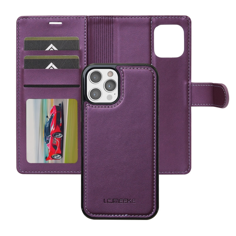 For iPhone 14 Pro Max LC.IMEEKE L2 Series Detachable Magsafe PU Phone Case with Lanyard(Purple) - iPhone 14 Pro Max Cases by LC.IMEEKE | Online Shopping UK | buy2fix