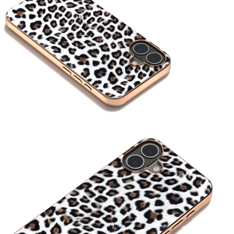 For iPhone 16 Plus Nano Plating Leopard Print Phone Case(Silver) - iPhone 16 Plus Cases by buy2fix | Online Shopping UK | buy2fix