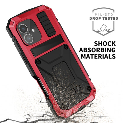 For iPhone 16 R-JUST Life Waterproof Dustproof Shockproof Phone Case(Red) - iPhone 16 Cases by R-JUST | Online Shopping UK | buy2fix