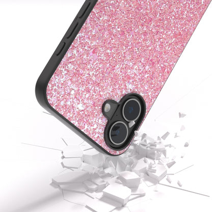 For iPhone 16 Plus Black Frame Colorful Glitter Phone Case(Purple Pink) - iPhone 16 Plus Cases by buy2fix | Online Shopping UK | buy2fix