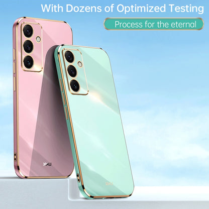 For Samsung Galaxy S24 FE 5G XINLI Straight 6D Plating Gold Edge TPU Phone Case(Mint Green) - Galaxy S24 FE 5G Cases by XINLI | Online Shopping UK | buy2fix