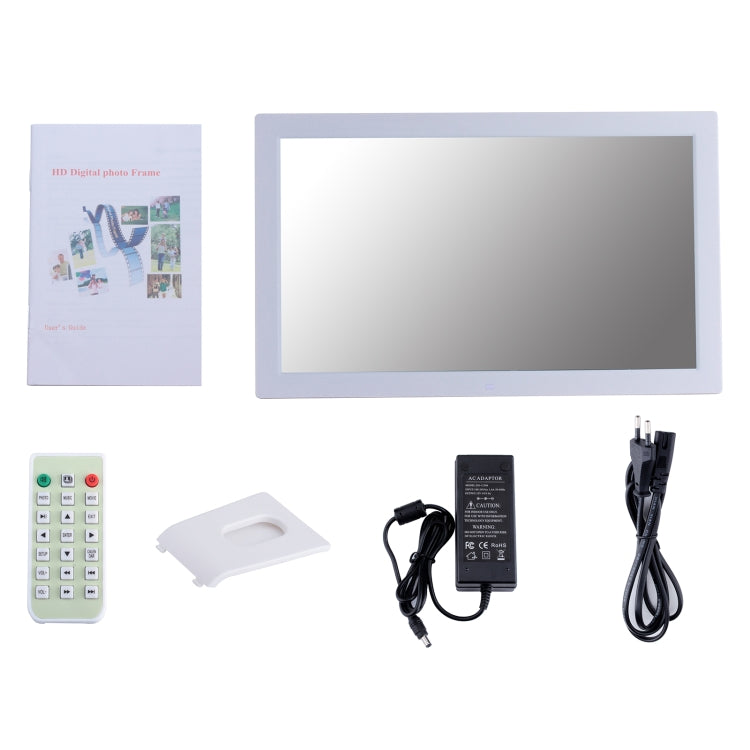 23.6 inch LED Screen Digital Photo Frame, Plug Type:EU Plug(White) - 15 inch Above by buy2fix | Online Shopping UK | buy2fix