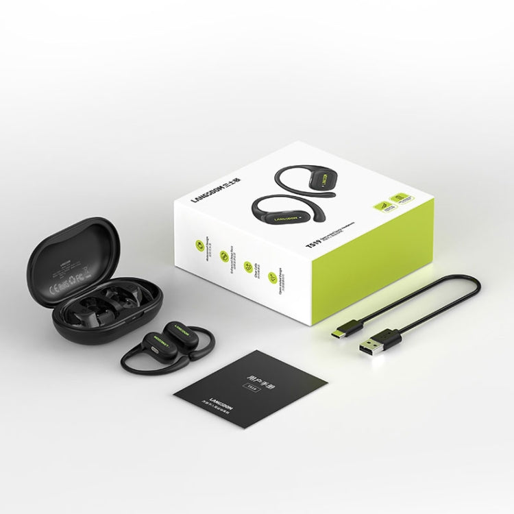 Langsdom TS19 Ear-mounted ENC Noise Reduction Wireless Bluetooth Earphone(Black Green) - Bluetooth Earphone by Langsdom | Online Shopping UK | buy2fix