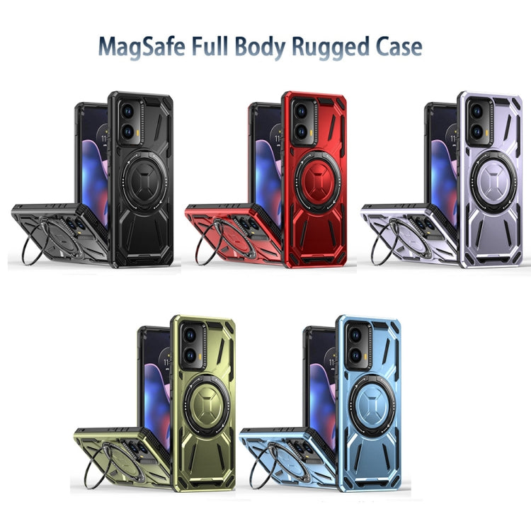 For Motorola Moto G Stylus 5G 2024 Armor II Series MagSafe Magnetic Holder Phone Case(Black) - Motorola Cases by buy2fix | Online Shopping UK | buy2fix