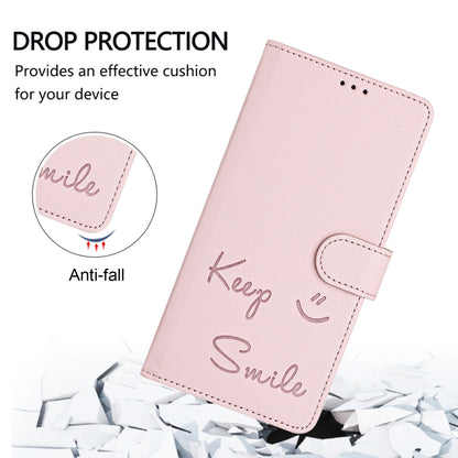 For Samsung Galaxy S25 Ultra 5G Smile Embossing RFID Leather Phone Case(Pink) - Galaxy S25 Ultra 5G Cases by buy2fix | Online Shopping UK | buy2fix