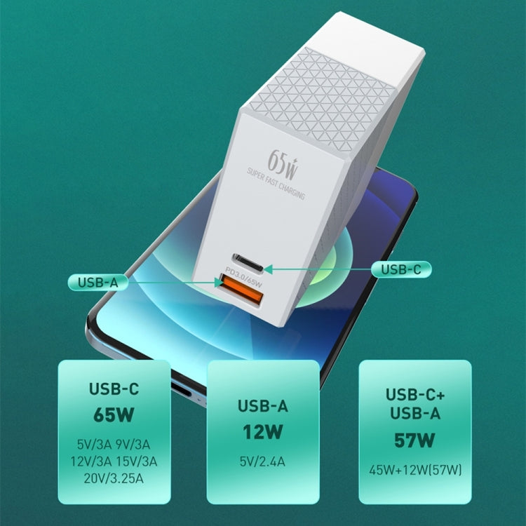 LDNIO A2620C PD3.0 65W USB Power Adapter Travel Charger with Type-C to Type-C Cable, UK Plug - USB Charger by LDNIO | Online Shopping UK | buy2fix